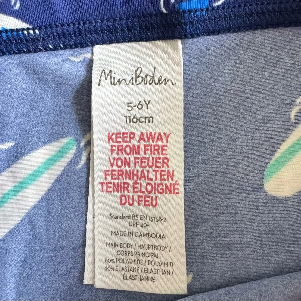 Mini Boden Blue Swim Bottoms Size 5-6Y Trunks Summer Surfboard Water Vacation - Picture 2 of 9